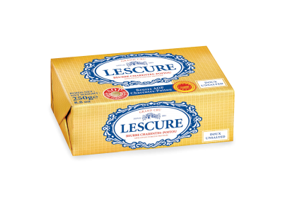Beurre doux Plaque 1kg 84% M.G. - Beurre Lescure - Beurre AOP Charentes  Poitou – Recette Lescure – recette boulanger pâtissier